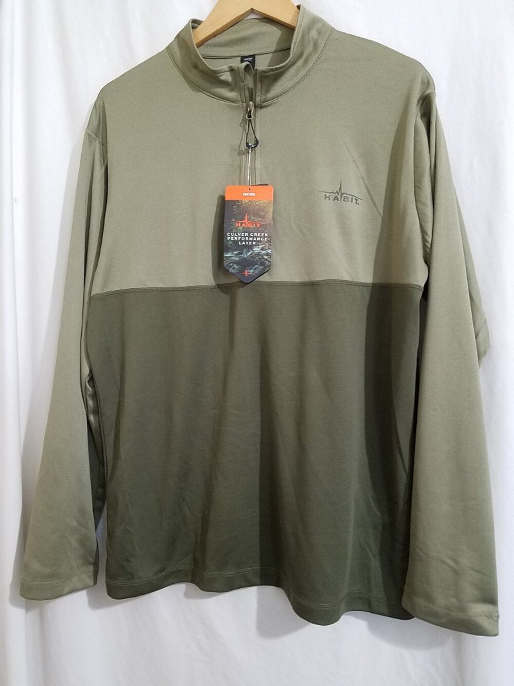 Habit Culver Creek Performance Layer 1/4 Pullover | Ivy Green | Size Large | NWT